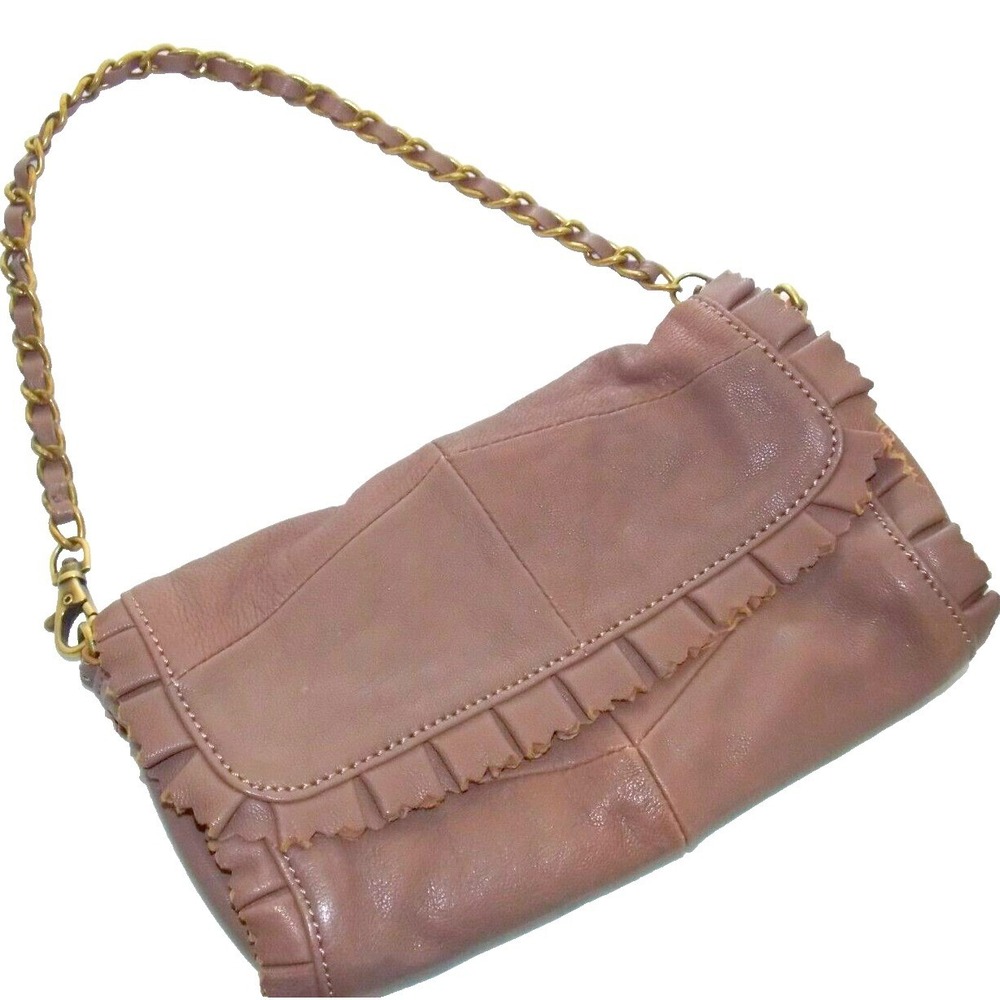 7Chi by Anthropologie Fold-over Clutch Leather Handbag Y2k
